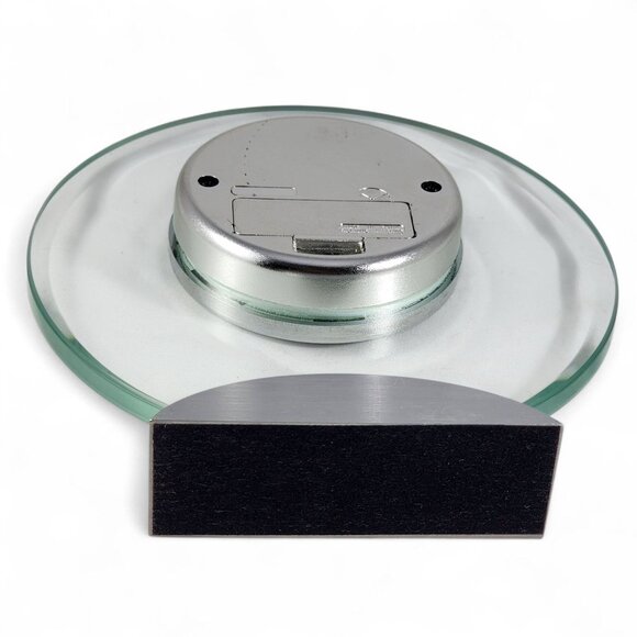 Danbury Clock Company Quartz Desk Clock Glass Round Office Decor ISKANDAR Base - Picture 4 of 7